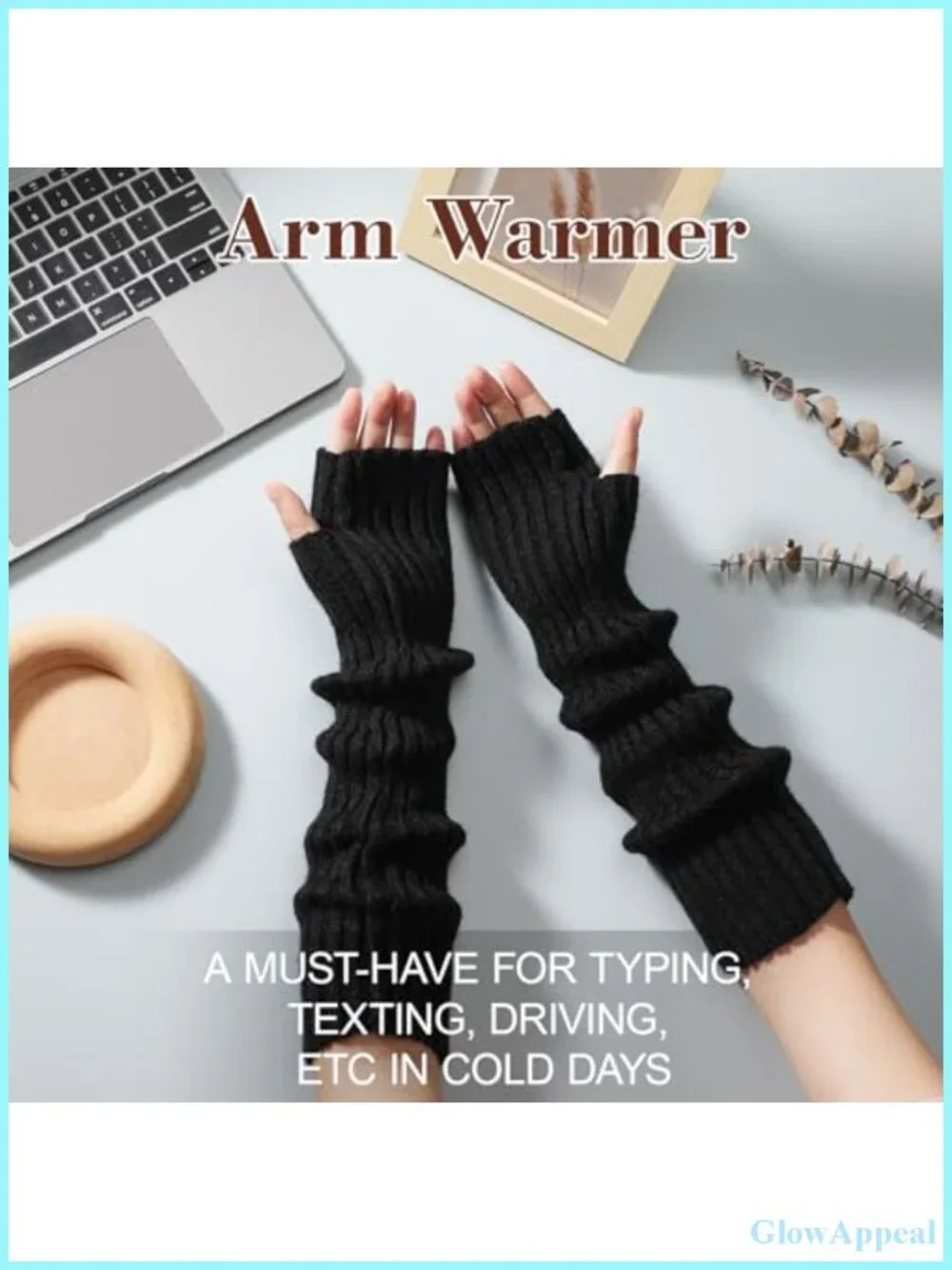 Cashmere Blend Fingerless Arm Warmers Long Sleeve Gloves Y2K